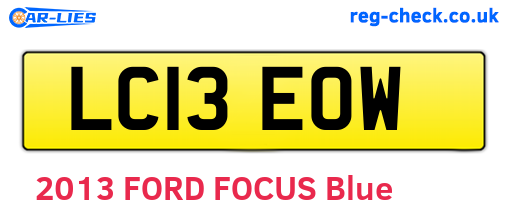 LC13EOW are the vehicle registration plates.