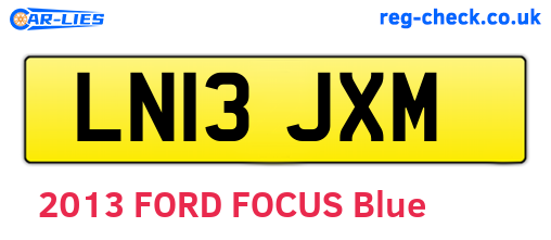 LN13JXM are the vehicle registration plates.