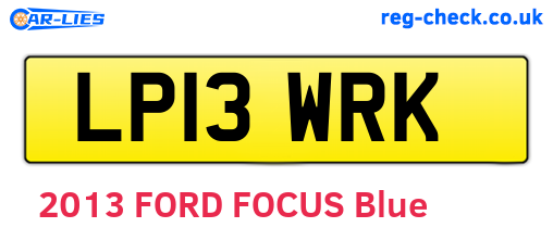 LP13WRK are the vehicle registration plates.