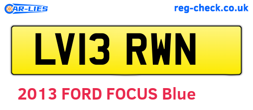 LV13RWN are the vehicle registration plates.