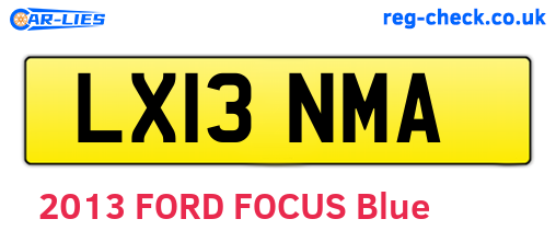 LX13NMA are the vehicle registration plates.