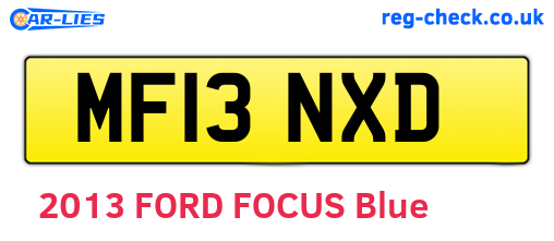 MF13NXD are the vehicle registration plates.