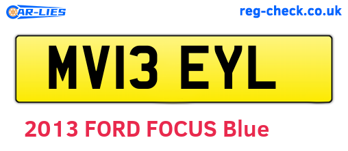 MV13EYL are the vehicle registration plates.
