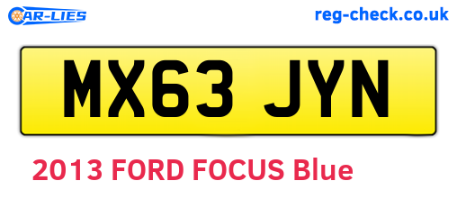 MX63JYN are the vehicle registration plates.