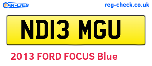ND13MGU are the vehicle registration plates.