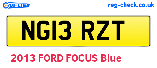 NG13RZT are the vehicle registration plates.
