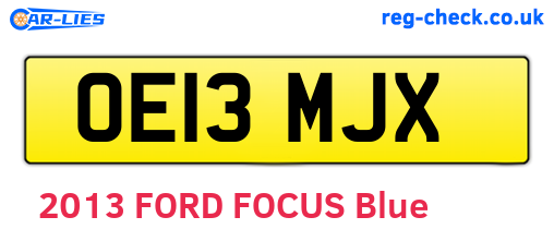 OE13MJX are the vehicle registration plates.