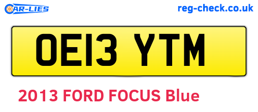 OE13YTM are the vehicle registration plates.