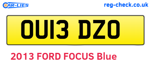 OU13DZO are the vehicle registration plates.