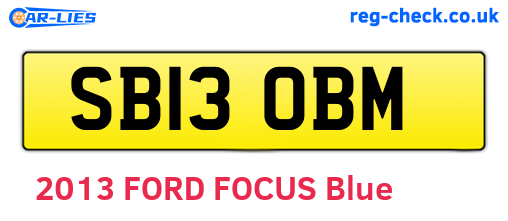 SB13OBM are the vehicle registration plates.