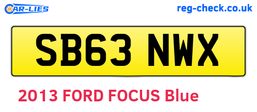 SB63NWX are the vehicle registration plates.