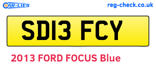 SD13FCY are the vehicle registration plates.