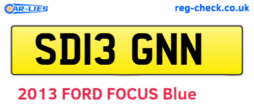 SD13GNN are the vehicle registration plates.