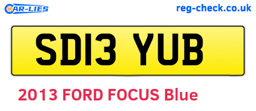 SD13YUB are the vehicle registration plates.