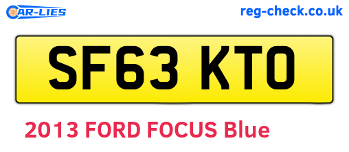 SF63KTO are the vehicle registration plates.
