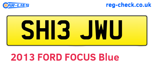 SH13JWU are the vehicle registration plates.