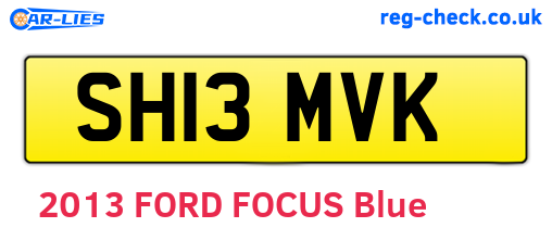 SH13MVK are the vehicle registration plates.
