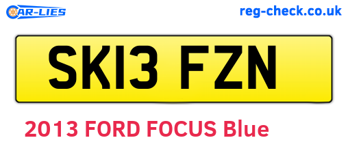 SK13FZN are the vehicle registration plates.