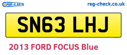 SN63LHJ are the vehicle registration plates.