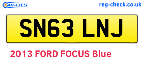 SN63LNJ are the vehicle registration plates.