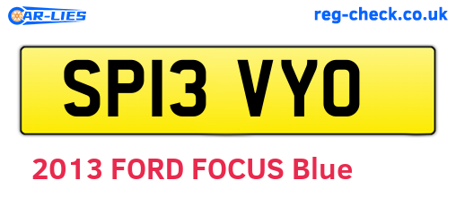 SP13VYO are the vehicle registration plates.