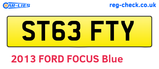 ST63FTY are the vehicle registration plates.