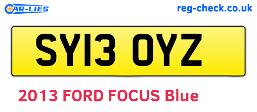 SY13OYZ are the vehicle registration plates.