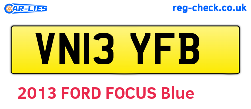 VN13YFB are the vehicle registration plates.