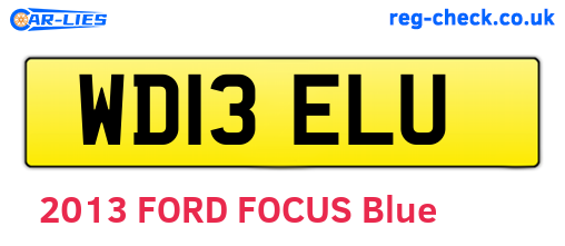 WD13ELU are the vehicle registration plates.