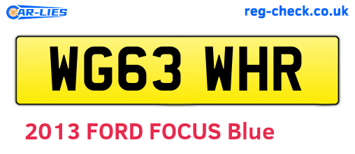 WG63WHR are the vehicle registration plates.