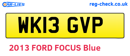 WK13GVP are the vehicle registration plates.