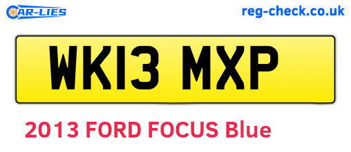 WK13MXP are the vehicle registration plates.