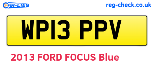WP13PPV are the vehicle registration plates.