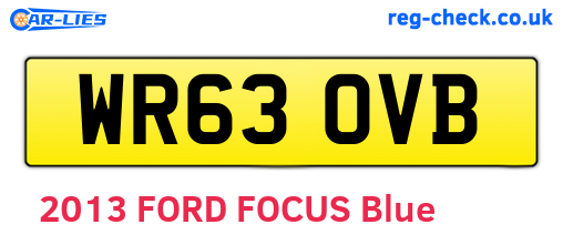 WR63OVB are the vehicle registration plates.