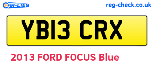 YB13CRX are the vehicle registration plates.