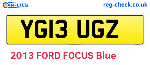YG13UGZ are the vehicle registration plates.
