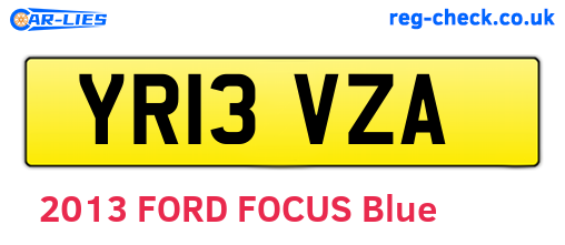 YR13VZA are the vehicle registration plates.