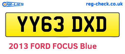 YY63DXD are the vehicle registration plates.