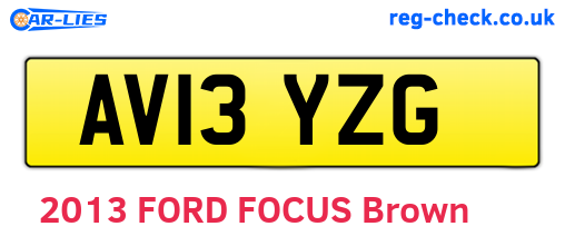 AV13YZG are the vehicle registration plates.