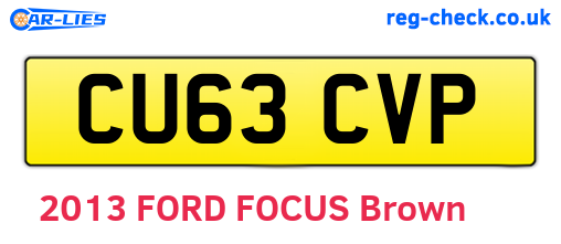 CU63CVP are the vehicle registration plates.