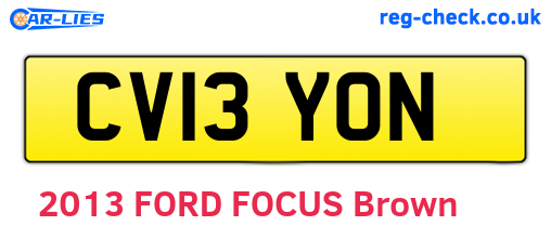 CV13YON are the vehicle registration plates.