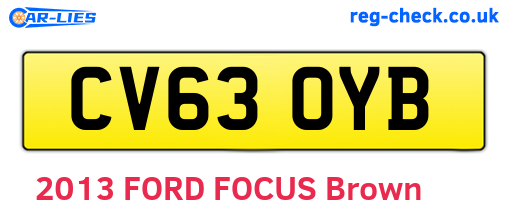 CV63OYB are the vehicle registration plates.