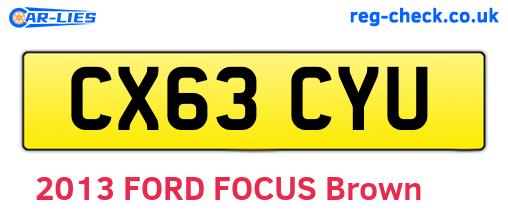 CX63CYU are the vehicle registration plates.