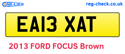 EA13XAT are the vehicle registration plates.