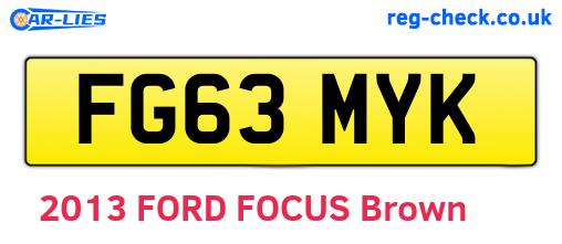 FG63MYK are the vehicle registration plates.