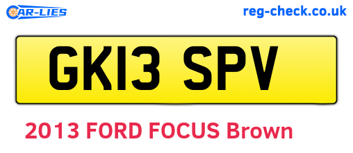 GK13SPV are the vehicle registration plates.