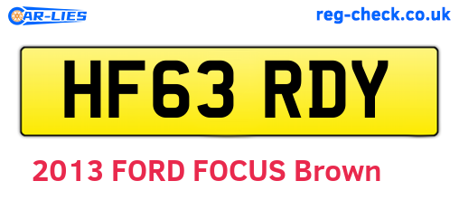 HF63RDY are the vehicle registration plates.