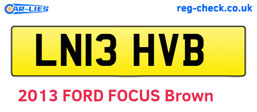 LN13HVB are the vehicle registration plates.