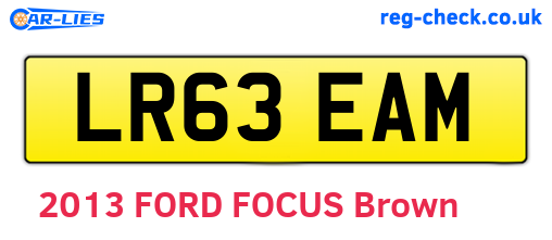 LR63EAM are the vehicle registration plates.