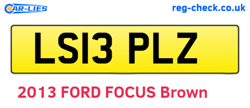 LS13PLZ are the vehicle registration plates.